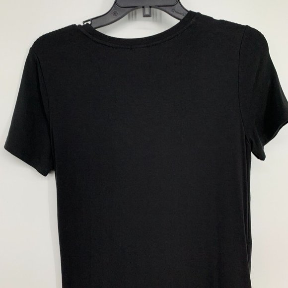 Gap Dress Black Twist Knotted Short Sleeve Lyocell - Picture 8 of 9